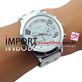 Relógio de pulso - pulseira de couro - branco - 24313