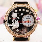 Relógio feminino strass - Gato - 17254